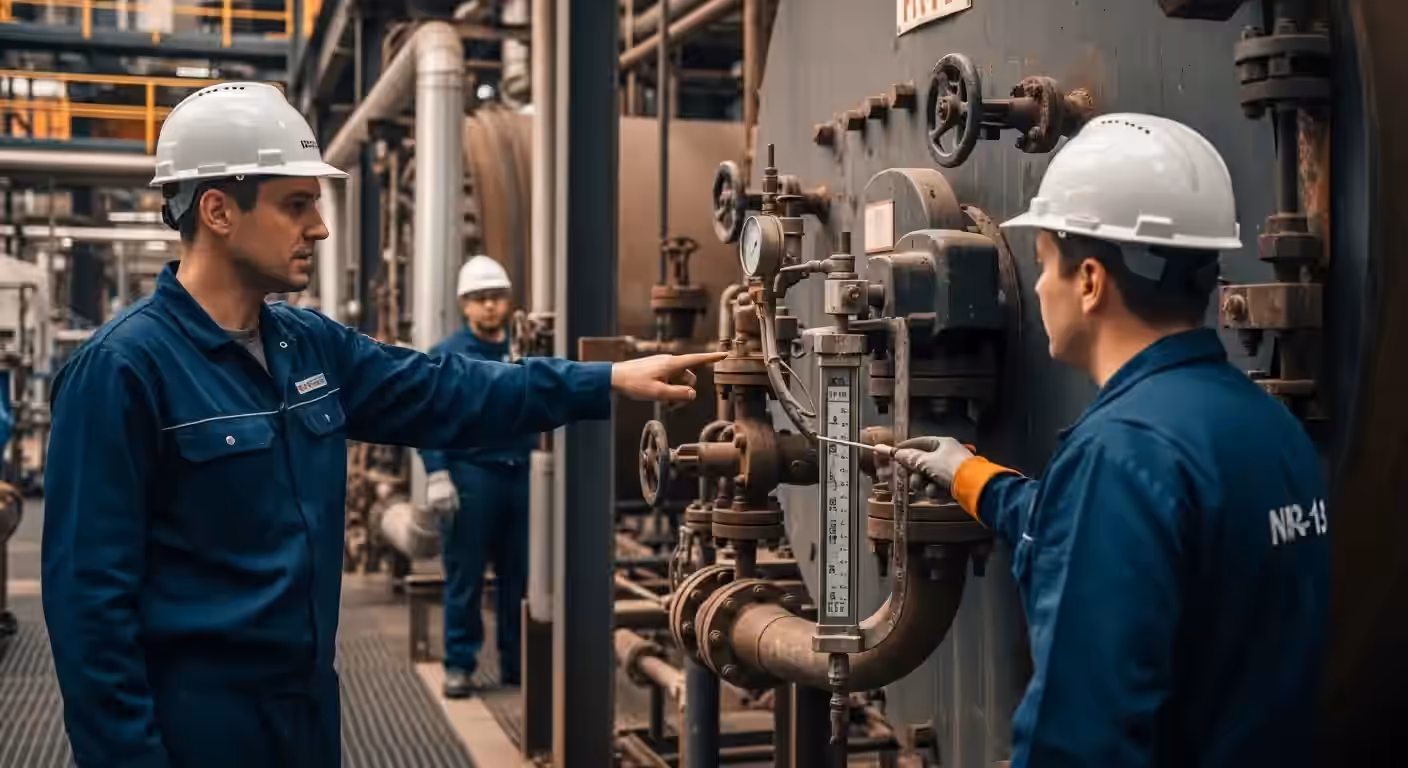 Curso Reciclagem de Operador de Caldeira em ambiente de treinamento técnico avançado para conformidade NR-13.