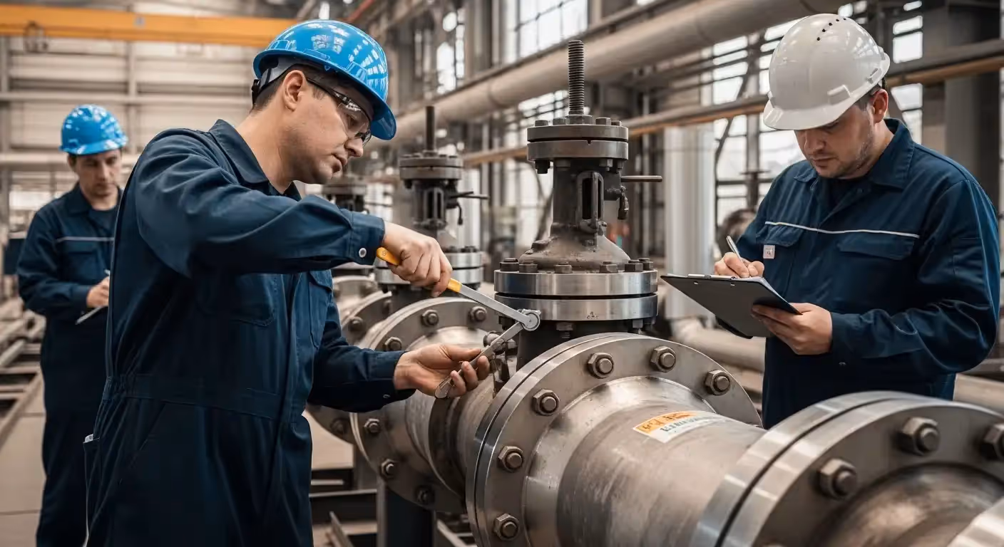 Empresa de Diligenciamento Técnico realizando inspeção de progresso em fábrica de grandes equipamentos industriais.