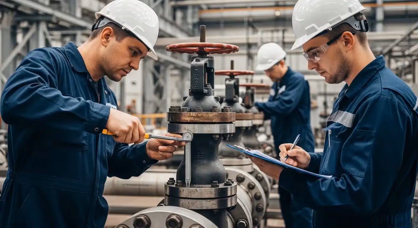 Engenheiro da INTECHK utilizando equipamentos de medição de precisão para inspecionar a fabricação de um componente crítico.