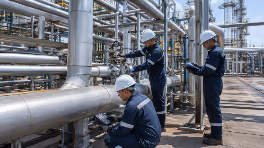 Inspeção de tubulações industriais com ensaios END e conformidade NR-13 em planta da INTECHK