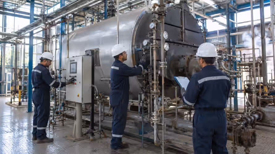 Operação de caldeiras partida e parada com controle térmico e conformidade NR-13 em planta industrial